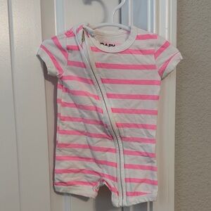 Striped Pink and White Kids Bodysuit